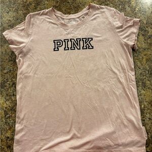 Victoria’s Secret PINK Light Pink Logo Tee Shirt Women’s Large